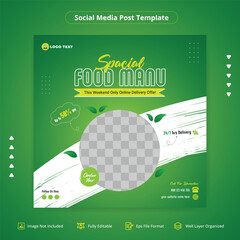 Food menu and restaurant Facebook Cover Banner Template
