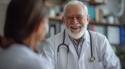 Eldery Doctor and patient in conversation