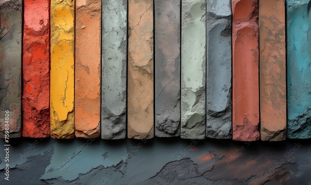 Poster abstract background texture made of colored stone tiles.