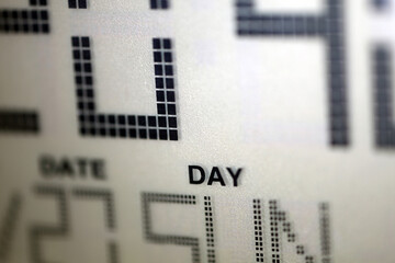 Quartz digital display with date