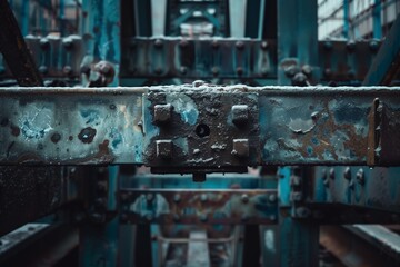 close up of old rusty machinery 