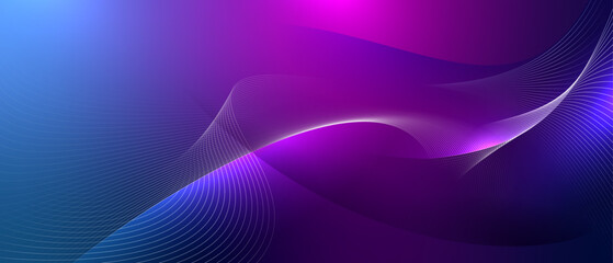 Purple modern wavy abstraction with soft curly lines.