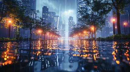 3D render of Futuristic cityscape