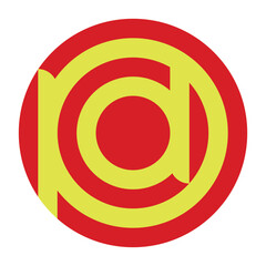 P.D letter sign vector icon red, yellow color. for templates, brands, symbols