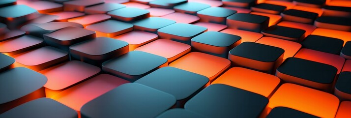 A colorful image of squares and rectangles with a black background - obrazy, fototapety, plakaty
