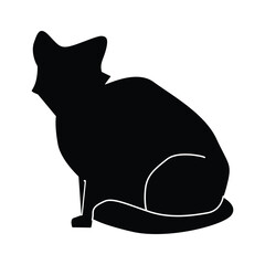 Cat cute emoji shiluete vector