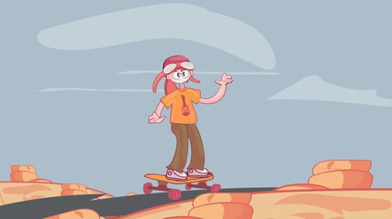 A girl riding a skateboardara freepik
