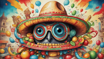 Obraz premium Illustration Of Cinco De Mayo With Technology