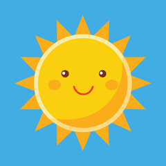 Cute cartoon smiling sun. funny sun vector on an isolated background