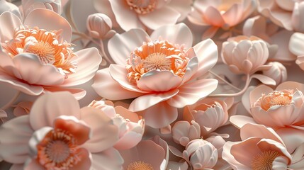 Fototapeta na wymiar blooming peonies of delicate pink color