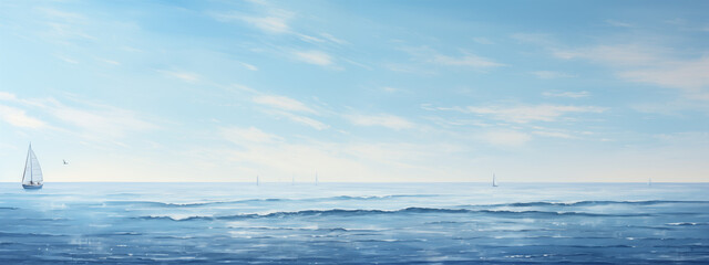 Obraz premium Sailing Boat on Peaceful Ocean