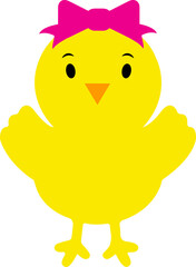 Easter Chick clip art design on plain white transparent isolated background for card, shirt, hoodie, sweatshirt, apparel, tag, mug, icon, poster or badge