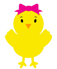 Easter Chick clip art design on plain white transparent isolated background for card, shirt, hoodie, sweatshirt, apparel, tag, mug, icon, poster or badge