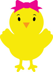 Easter Chick clip art design on plain white transparent isolated background for card, shirt, hoodie, sweatshirt, apparel, tag, mug, icon, poster or badge