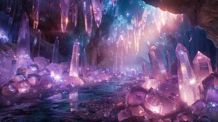 A dazzling display of natural artistry, this enchanted crystal cave sparkles with mystical light, creating a realm of sheer fantasy.
