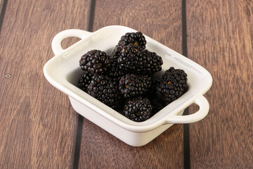 Natural organic blackberry in the bowl