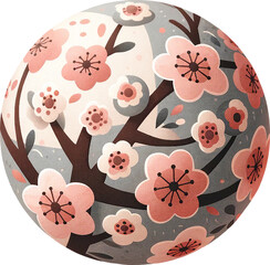 Ball for dog in cherry blossom theme