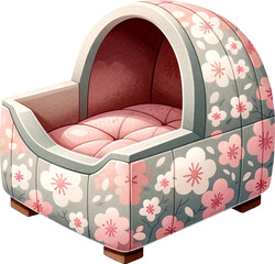 Bed for dog in cherry blossom theme
