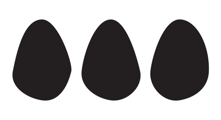 Happy Easter eggs collection, hand drawn set, vector. 3 different designs. Cartoon style illustration Isolated on white background in eps 10.