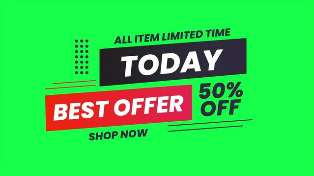 Today Best Offer Looping animation, suitable for businesses, sales shops, stores, business applications, etc. 4K Quality