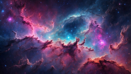 Fototapeta na wymiar Colorful space galaxy cloud nebula Stary night cosmos