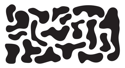 Blob vector liquid shadows random shapes. Black cube drops simple shapes. vector illustration isolate on white background in eps 10.