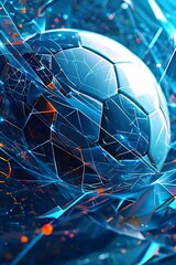 Naklejka premium abstract digital soccer football composition
