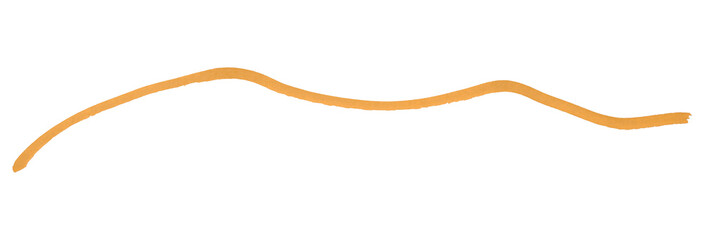 Orange stroke brush isolated on transparent background.