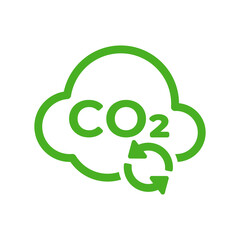Reducing carbon emission icon. Reduce co2 gas graphic design. Ecology and environment