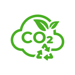 Reducing carbon emission icon. Reduce co2 gas graphic design. Ecology and environment