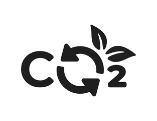 Reducing carbon emission icon. Reduce co2 gas graphic design. Ecology and environment