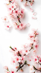 Elegant Cherry Blossoms Art on Transparent Background