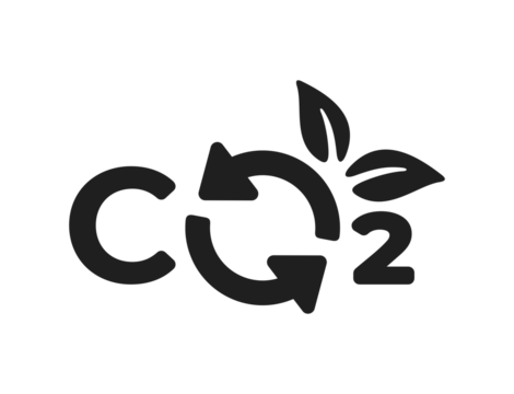 Reducing carbon emission icon. Reduce co2 gas graphic design. Ecology and environment