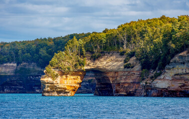 Pictured Rocks National Lakeshore hugs the south shore of Lake Superior in Michigan’s Upper...