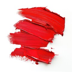 Vibrant red brush strokes on white background