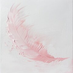 A soft feathery pastel pink brush stroke on white background