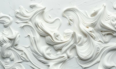 White paint brush stroke on white background. Abstract artistic background