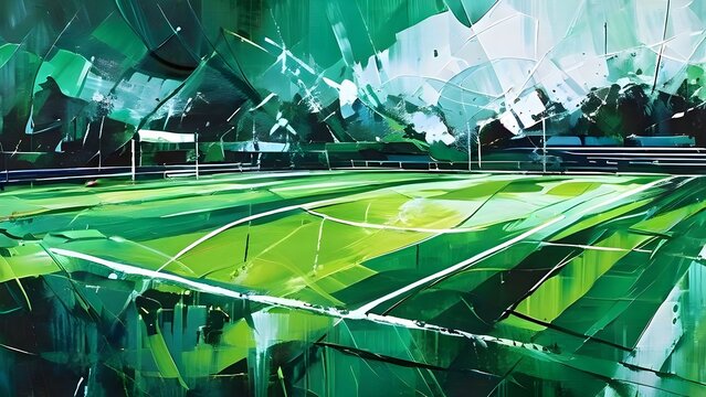 abstract digital soccer football arena composition painting