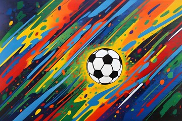 abstract digital soccer football composition painting - Powered by Adobe