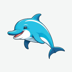 Fototapeta premium cute funny dolphin vector isolated