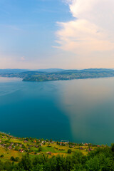 Aerial View over Lake Lucerne and Mountain in Lucerne, Switzerland.