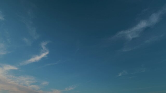Cirrus clouds blue sky panorama background and copy space. Natural beautiful scene. Cirrus fibratus.