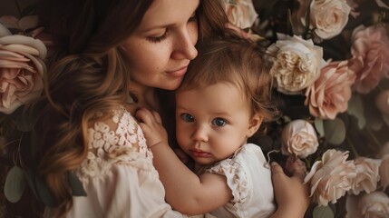mother and daughter - obrazy, fototapety, plakaty