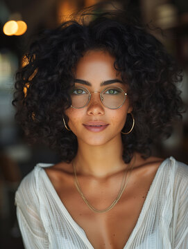 Portrait of a pretty beautiful woman, shallow depth of field