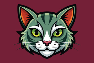 cat head vector for t shirt cartoon illustration .eps