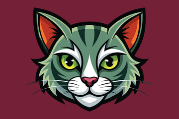 cat head vector for t shirt cartoon illustration .eps