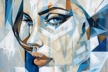 Abstract Polygonal Geometric Portrait of a Woman
