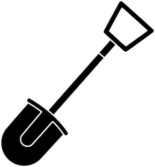 shovel illustration ecology silhouette nature logo soil icon care outline gardening farm organic green agriculture arbor seedling horticulture growth shape earth start ground for vector graphic backgr