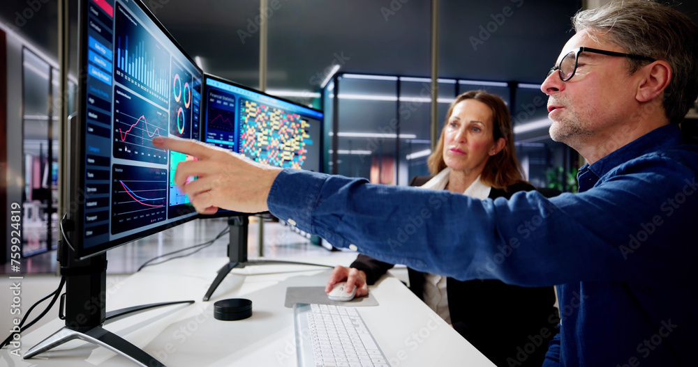 Aufkleber Performance Analytics Dashboard Tech On PC Screen