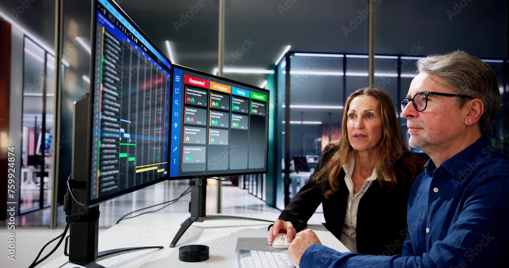 Poster people working gantt schedule report